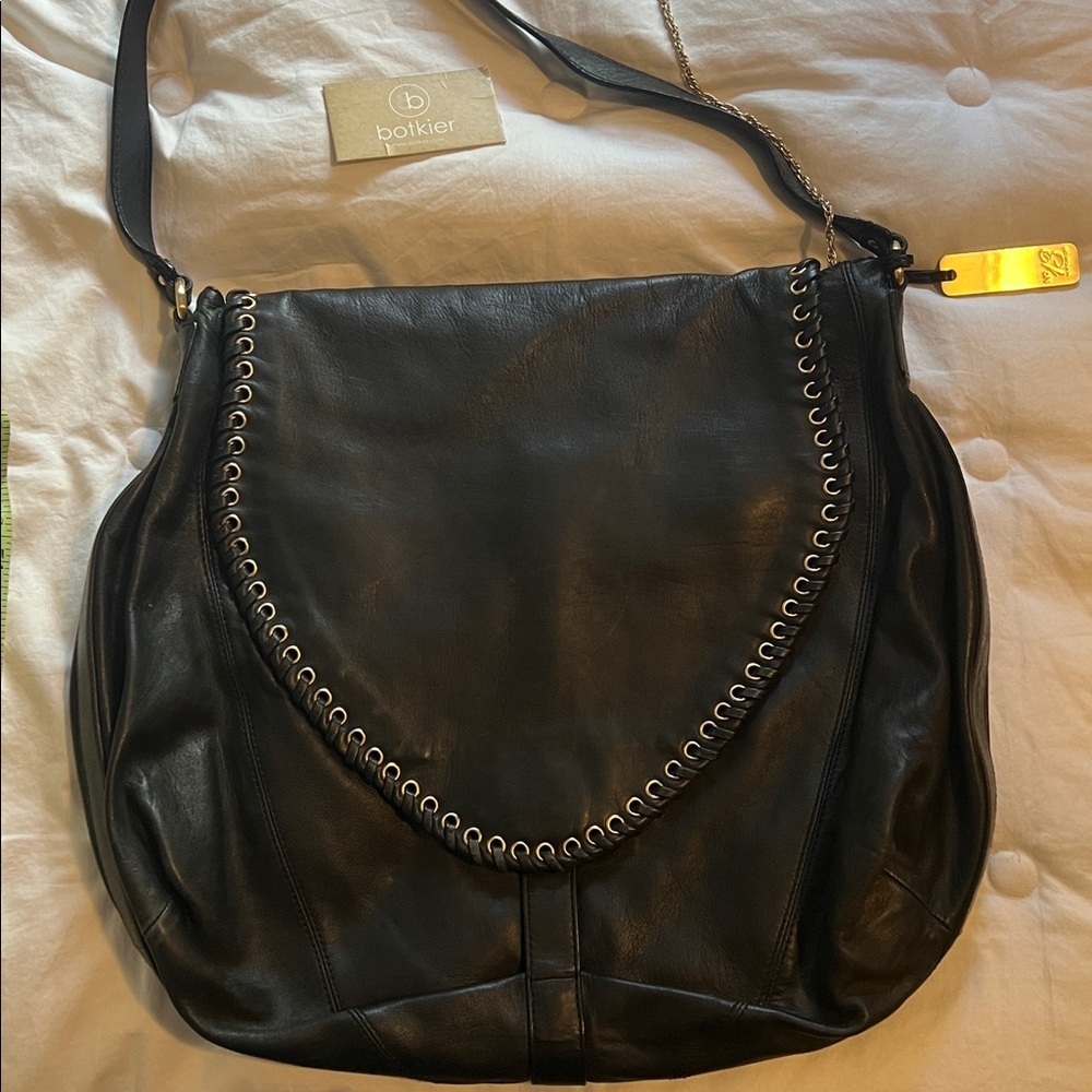 Botkier Black Leather lamb skin Handbag purse shoulder bag - Picture 5 of 6